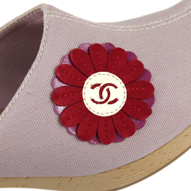 Chanel * Flower Mules Shoes #37 1/2