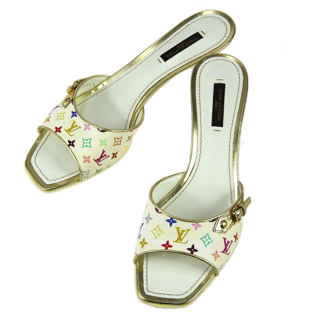 Louis Vuitton * White Monogram Multicolor Shoes Sandals #36 1/2 – AMORE  Vintage Tokyo