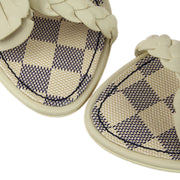 Louis Vuitton * White Damier Azur Shoes Sandals #36 1/2