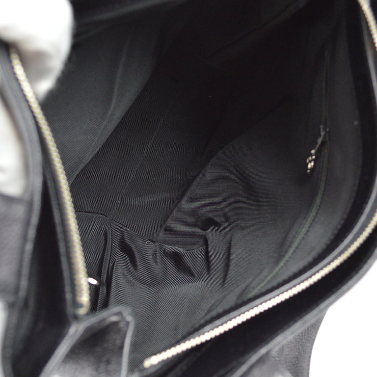 Chanel 1996-1997 Black Caviar Logo Tote 37