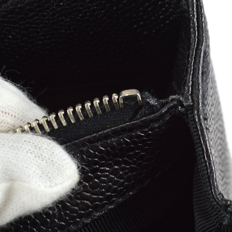 Chanel 1996-1997 Black Caviar Logo Tote 37