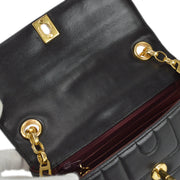 Chanel 1994-1996 Black Lambskin Straight Flap Bijou Chain Shoulder Bag
