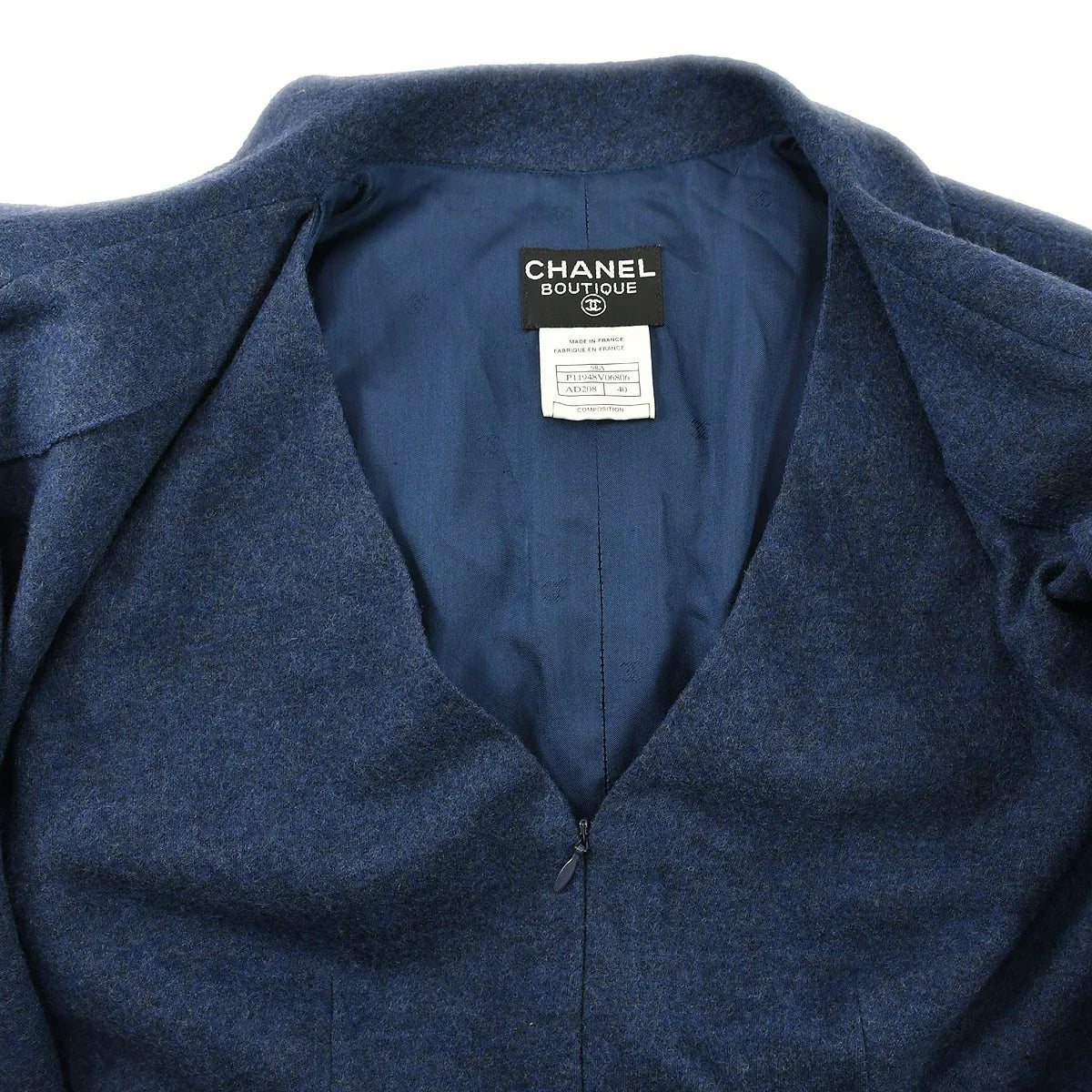 Chanel Coat Dress Blue 98A #40