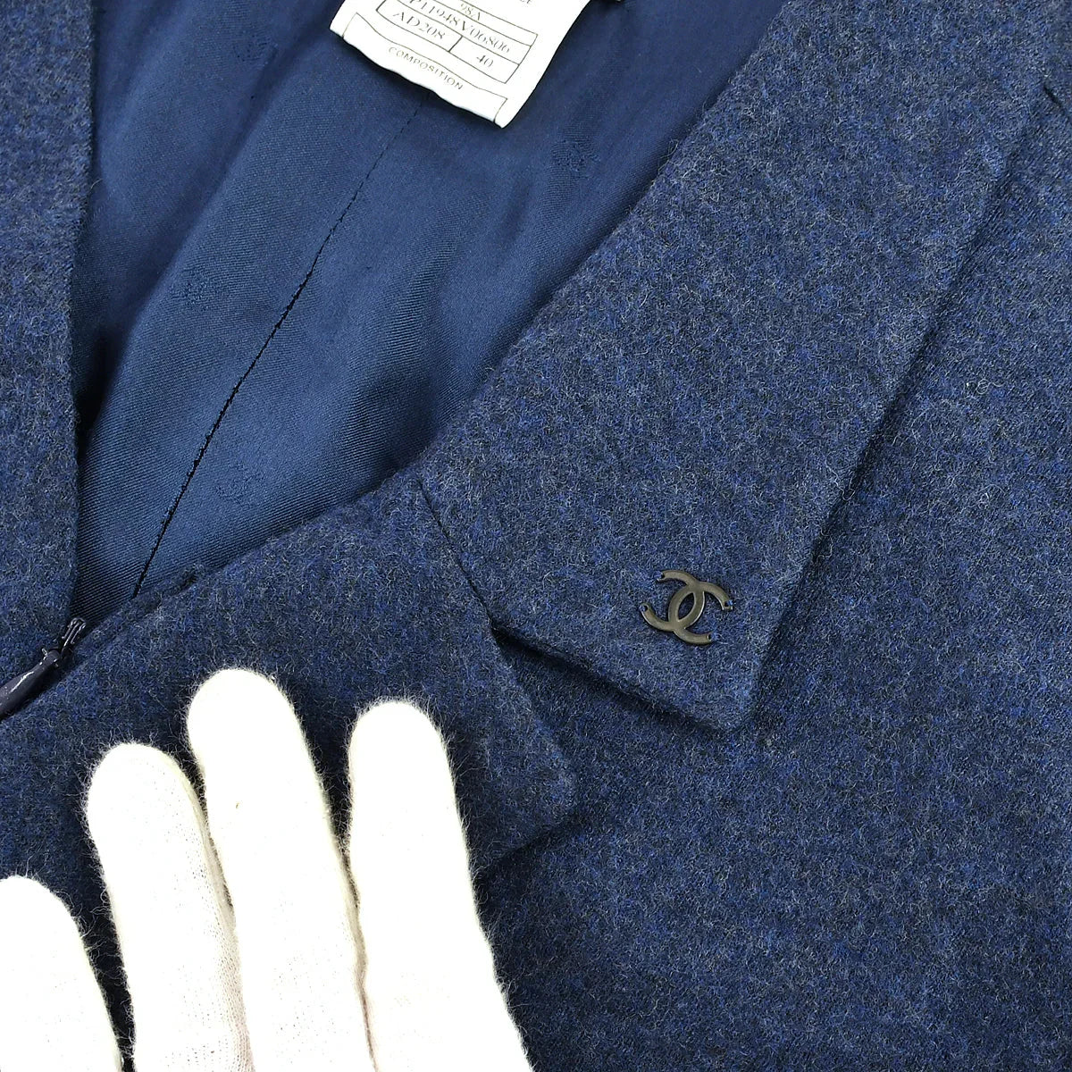 Chanel Coat Dress Blue 98A #40