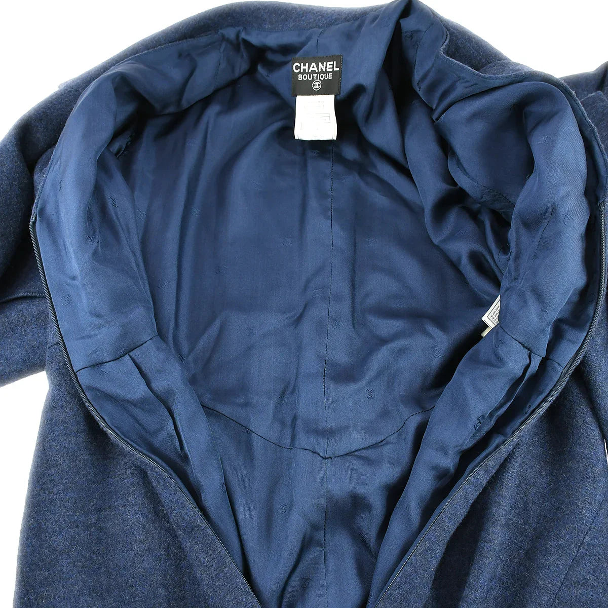 Chanel Coat Dress Blue 98A #40
