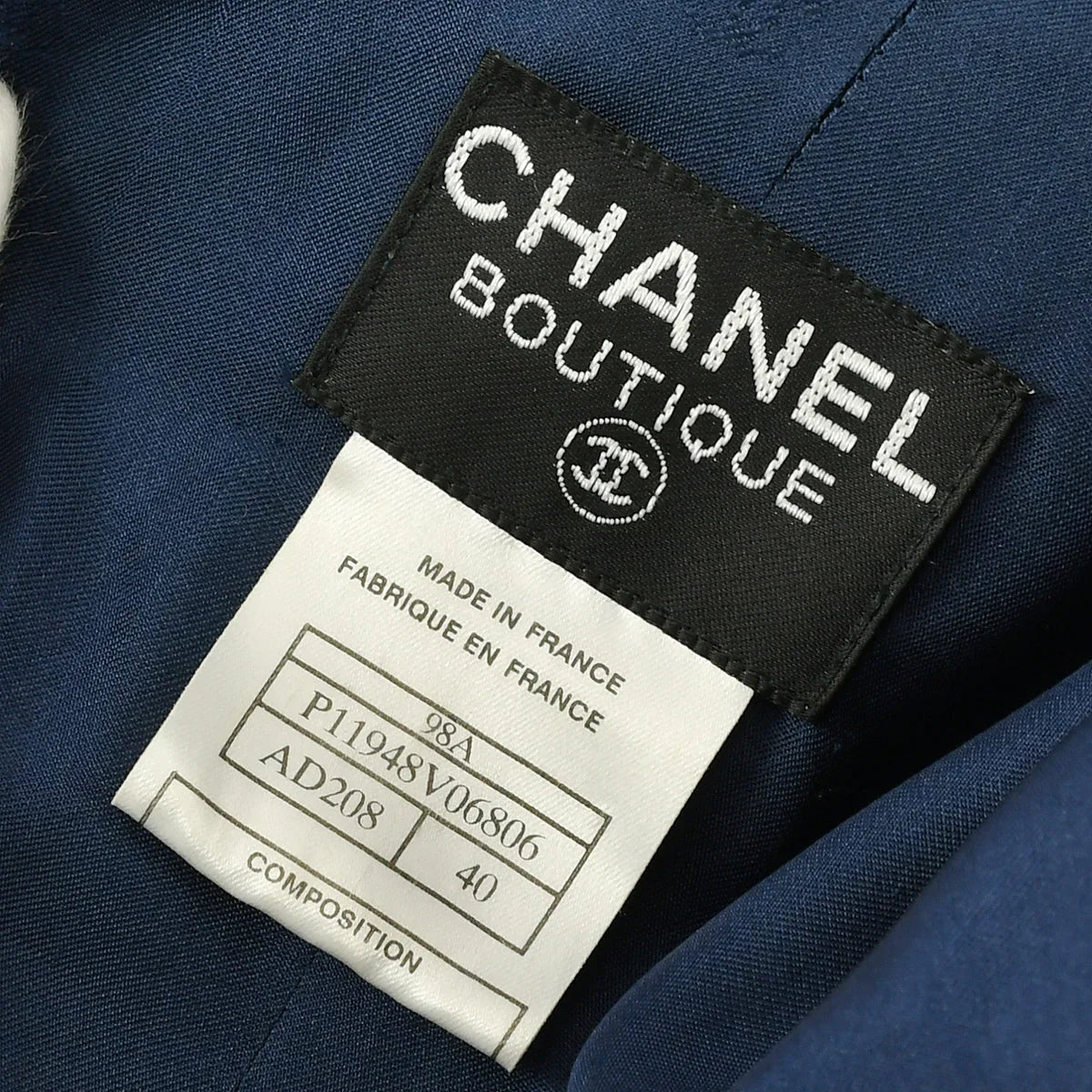 Chanel Coat Dress Blue 98A #40