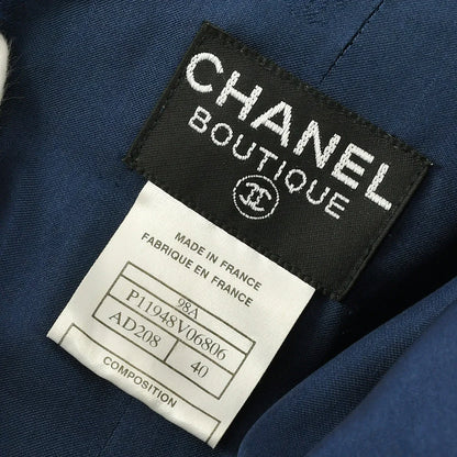 Chanel Coat Dress Blue 98A #40