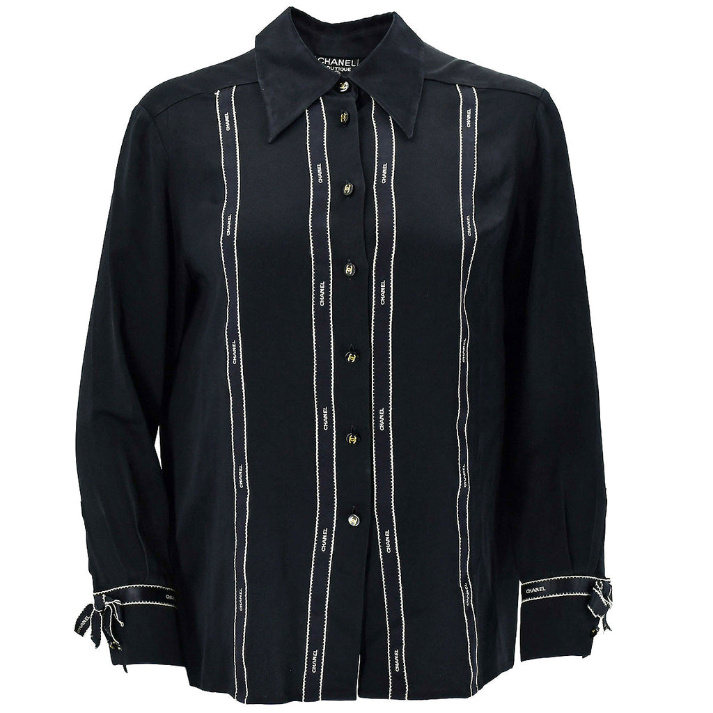 Chanel Blouse Shirt Black 94A #42 – AMORE Vintage Tokyo
