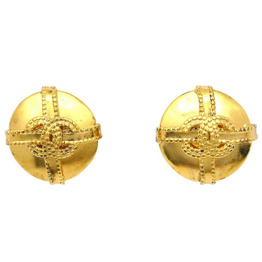 Chanel 2002 CC Quilted Button Clip-on Earrings · INTO