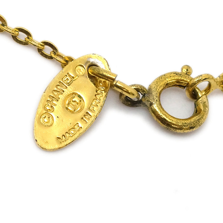 Chanel Mini CC Chain Pendant Necklace Gold 376