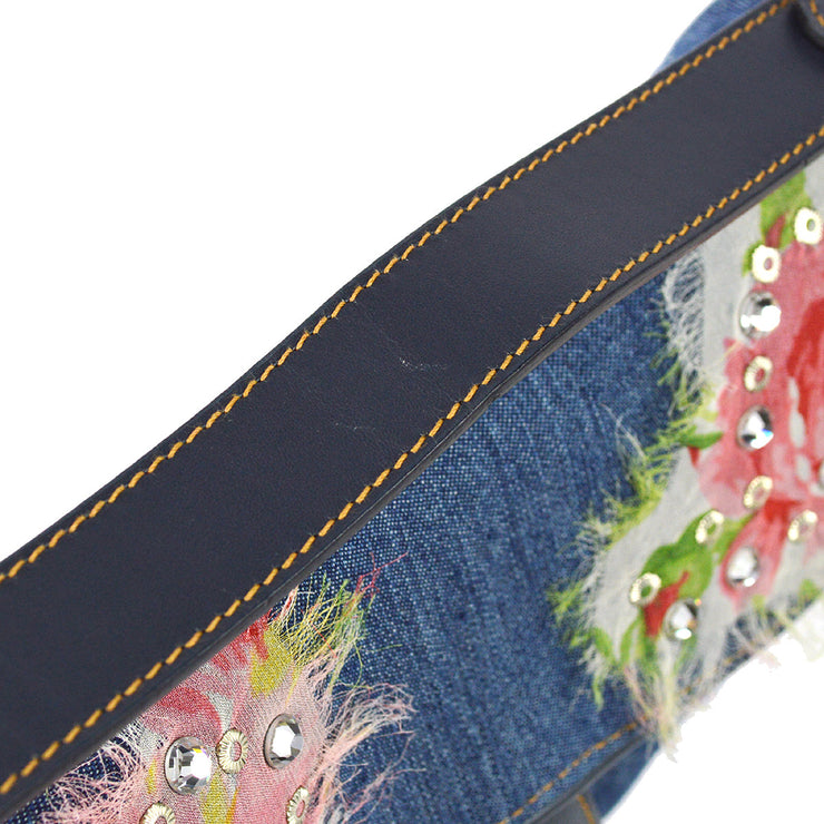 Christian Dior 2005 Denim Saddle Flower Handbag