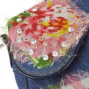 Christian Dior 2005 Denim Saddle Flower Handbag