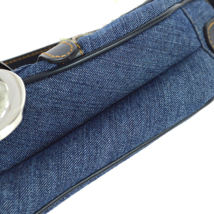 Christian Dior 2005 Denim Saddle Flower Handbag