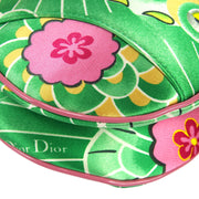 Christian Dior * 2003 Green Pink Satin Koi Fringe Saddle Handbag
