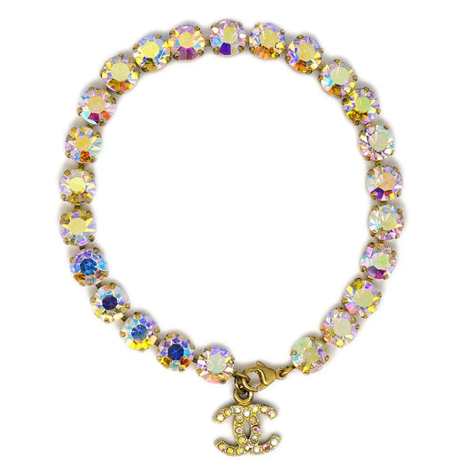 Chanel Anklet Gold Rhinestone 95P
