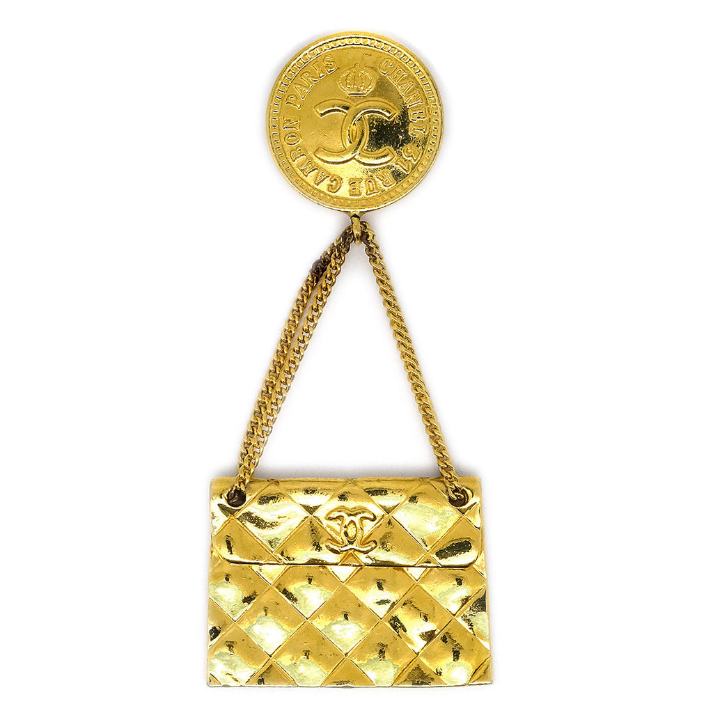 Louis Vuitton 24k Gold Plated Rue Cambon CC Logo Jumbo Brooch Pin 59ck –  Bagriculture
