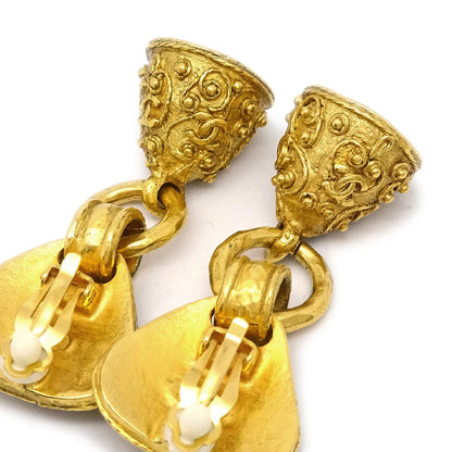 Chanel 1994 Filigree Bell Dangle Earrings Clip-On