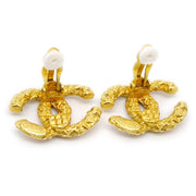 Chanel 1993 Florentine CC Earrings Large