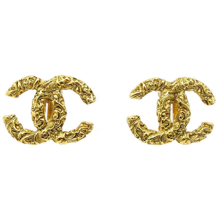 Chanel 1993 Florentine CC Earrings Large