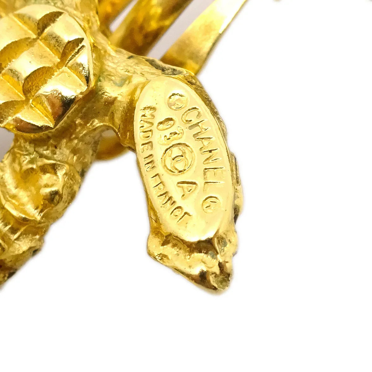 Chanel 1993 Florentine CC Earrings Large