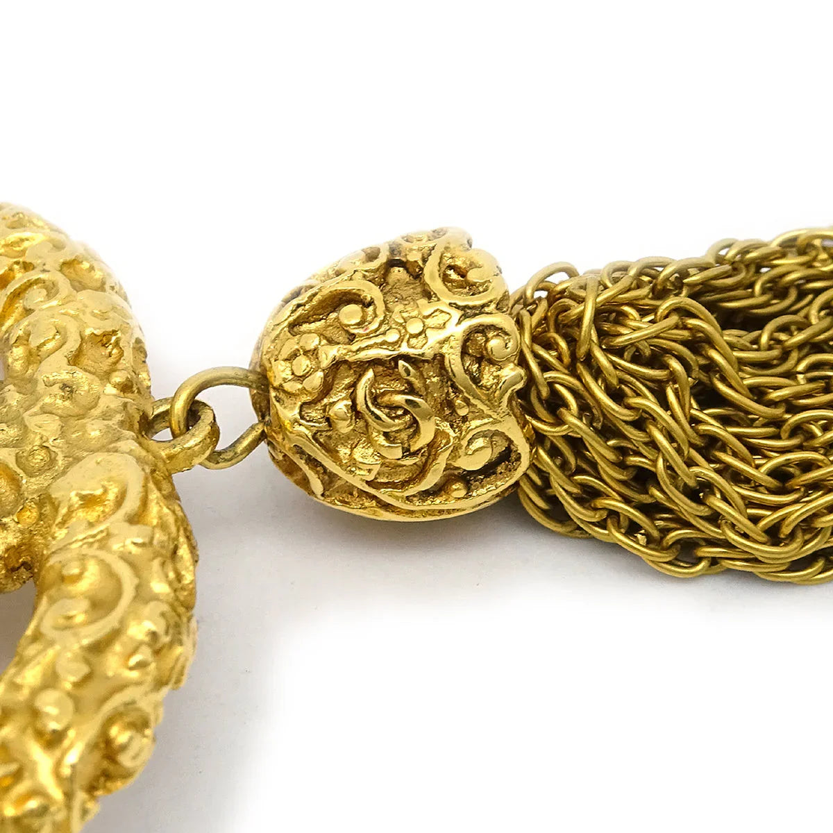 Chanel 1993 Florentine Filigree Tassel Brooch Small
