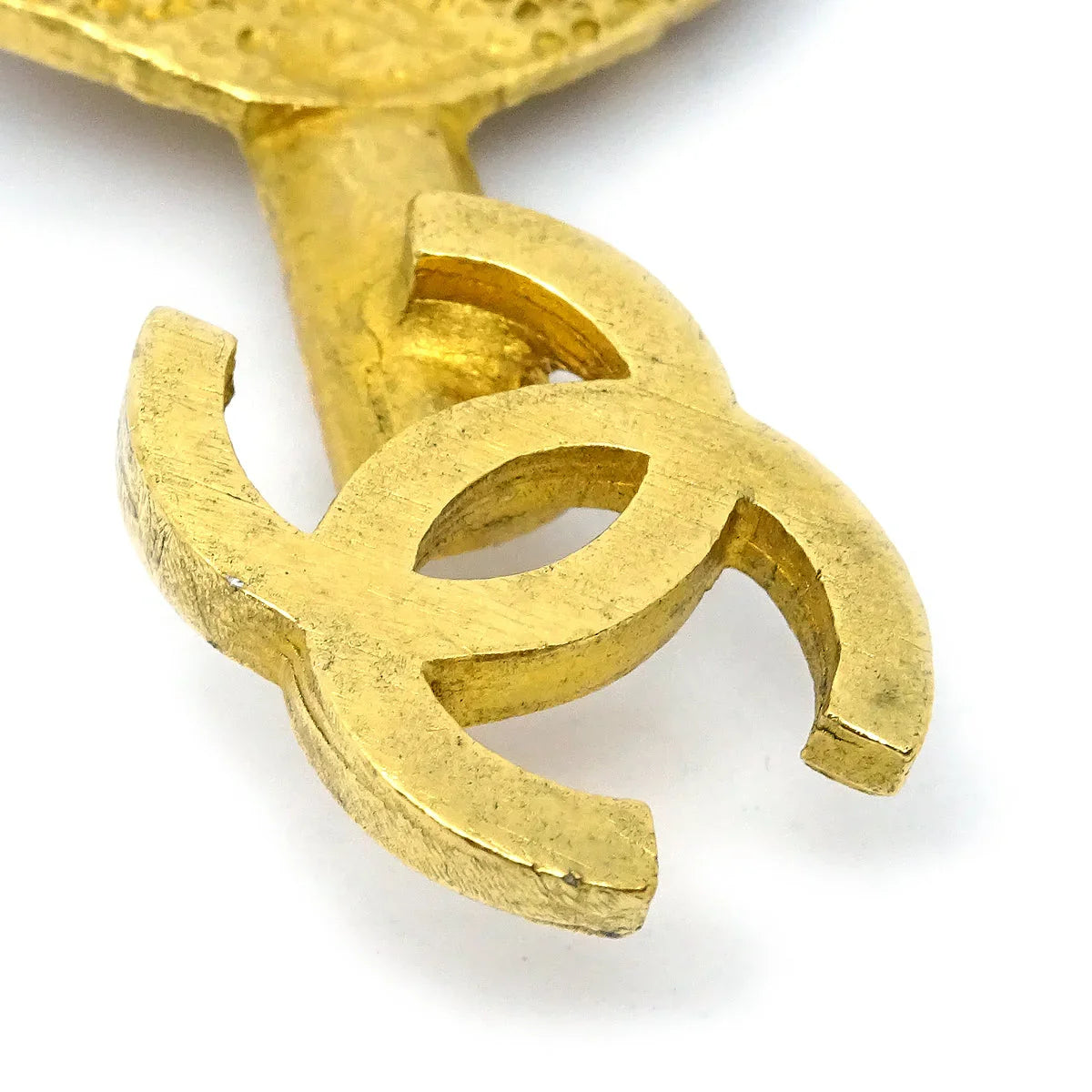 Chanel Bow And Arrow Heart Brooch Pin Gold 93A