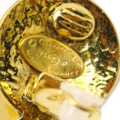 Chanel 1994 Quilted CC Dangle Earrings Clip-On Gold Small