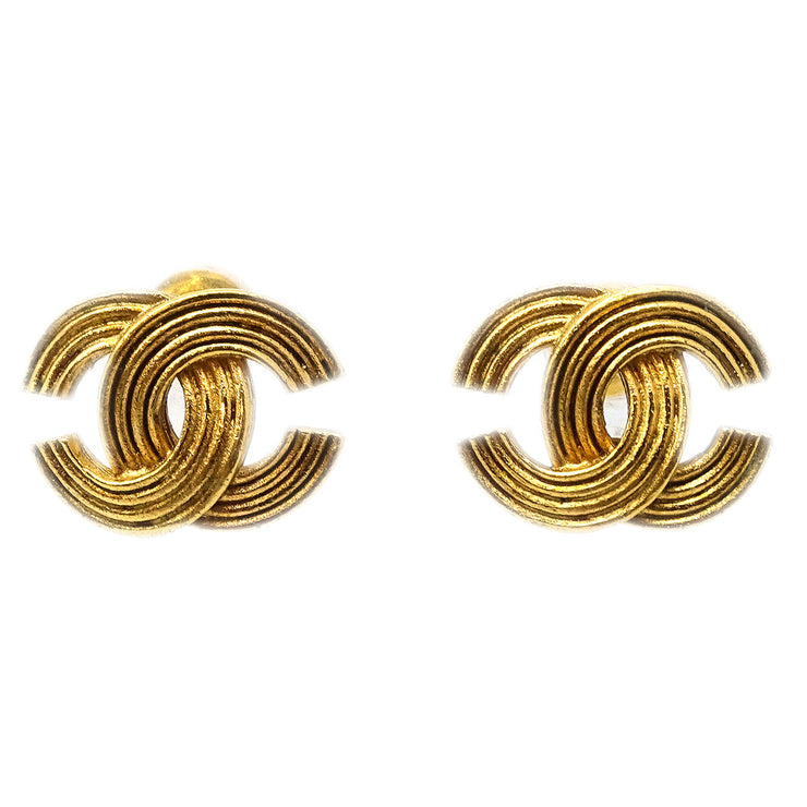 Chanel Vintage CC Flower Brooch Textured Metal Gold 215487147