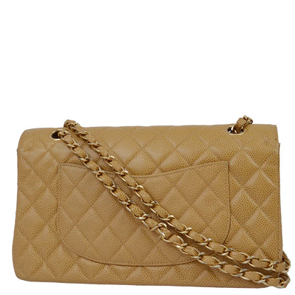 Chanel 2001-2003 Beige Caviar Medium Classic Double Flap Bag
