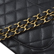 Chanel 2008-2009 Black Caviar Medium Classic Double Flap Bag