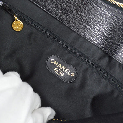 Chanel 1994-1996 Black Caviar Timeless Zipper Top Tote 41