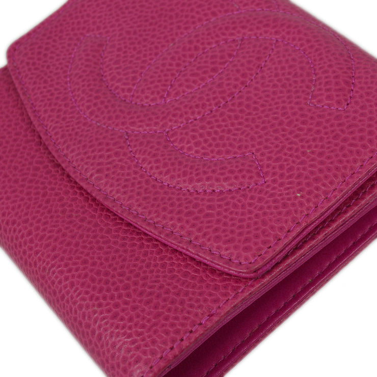 Chanel 1994-1996 Pink Caviar Timeless Bifold Wallet