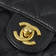 Chanel 2003-2004 Black Caviar Mini Classic Square Flap Shoulder Bag 17