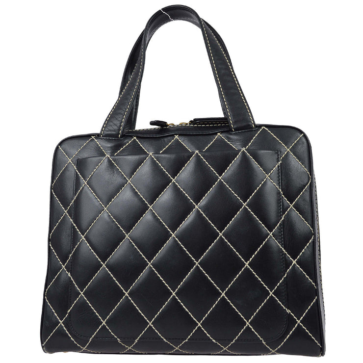 Chanel 2001-2003 Black Calfskin Wild Stitch Handbag
