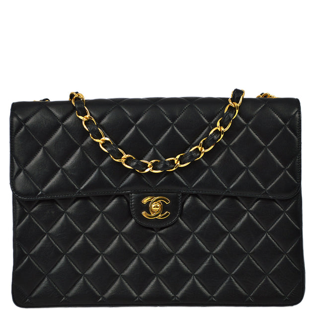 Chanel Lambskin Quilted Jumbo Classic Double Flap Bag