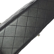 Chanel 2006-2008 Black Lambskin Medium Classic Double Flap Shoulder Bag