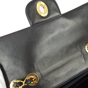 Chanel 1994-1996 Black Lambskin Classic Flap Jumbo Shoulder Bag