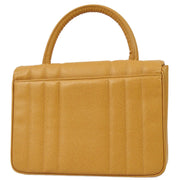 Chanel 1994-1996 Beige Caviar Vertical Stitch Straight Flap Handbag