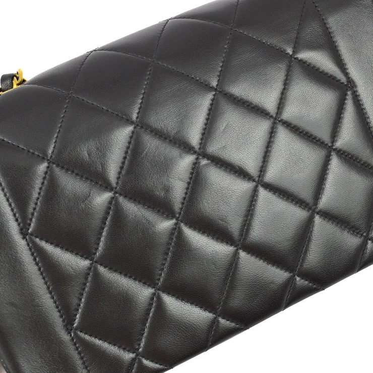 Chanel 1991-1994 Black Lambskin Small Diana Shoulder Bag
