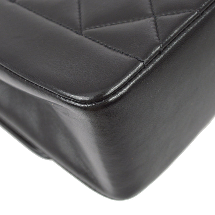 Chanel 1991-1994 Black Lambskin Small Diana Shoulder Bag