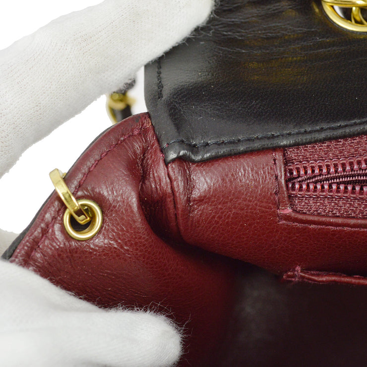 Chanel 1991-1994 Black Lambskin Small Diana Shoulder Bag