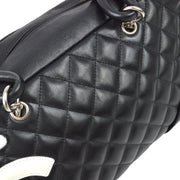Chanel 2006-2008 Black Calfskin Cambon Ligne Bowling Handbag