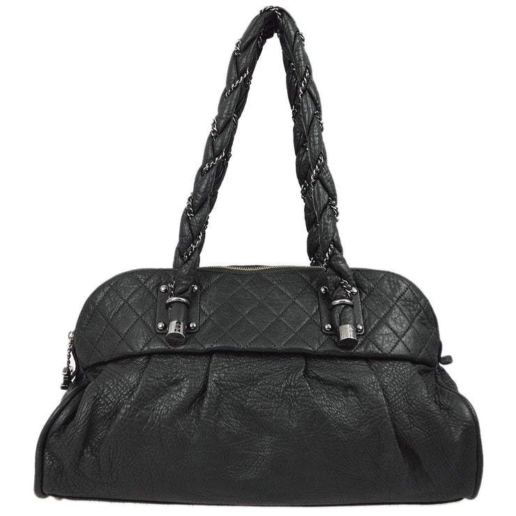 Chanel 2006-2008 Gray Quilted Shoulder Bag