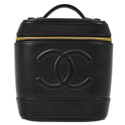 Chanel 1997-1999 Black Caviar Timeless Vanity Handbag