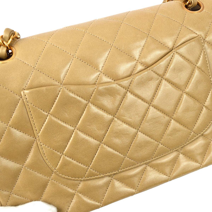 Chanel 1994-1996 Beige Lambskin Medium Classic Double Flap Bag