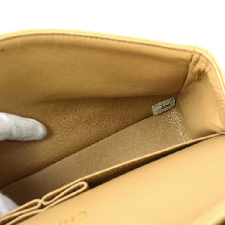 Chanel 1994-1996 Beige Lambskin Medium Classic Double Flap Bag