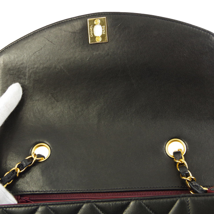 Chanel * 1996-1997 Black Lambskin Small Diana Flap Bag