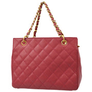 Chanel 2000-2001 Pink Caviar Skin Chain Tote 25