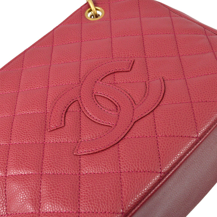 Chanel 2000-2001 Pink Caviar Skin Chain Tote 25