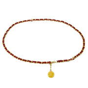 Chanel Medallion Chain Belt Red 1982 Small Good